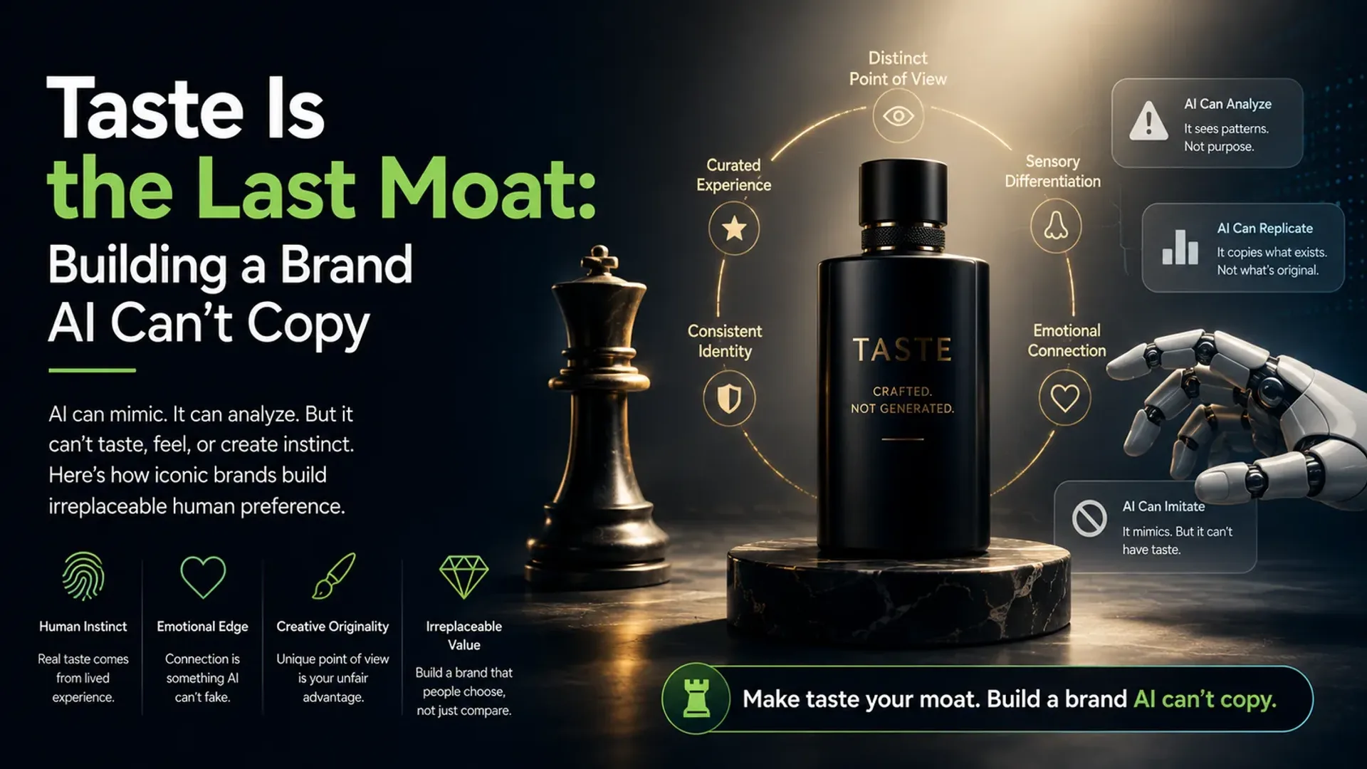 Taste Is the Last Moat: Building a Brand AI Can't Copy