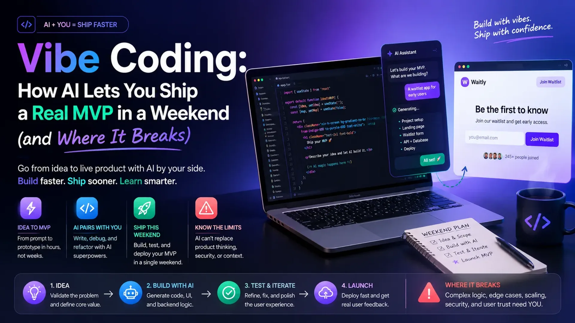 Vibe Coding: How AI Lets You Ship a Real MVP in a Weekend (and Where It Breaks)