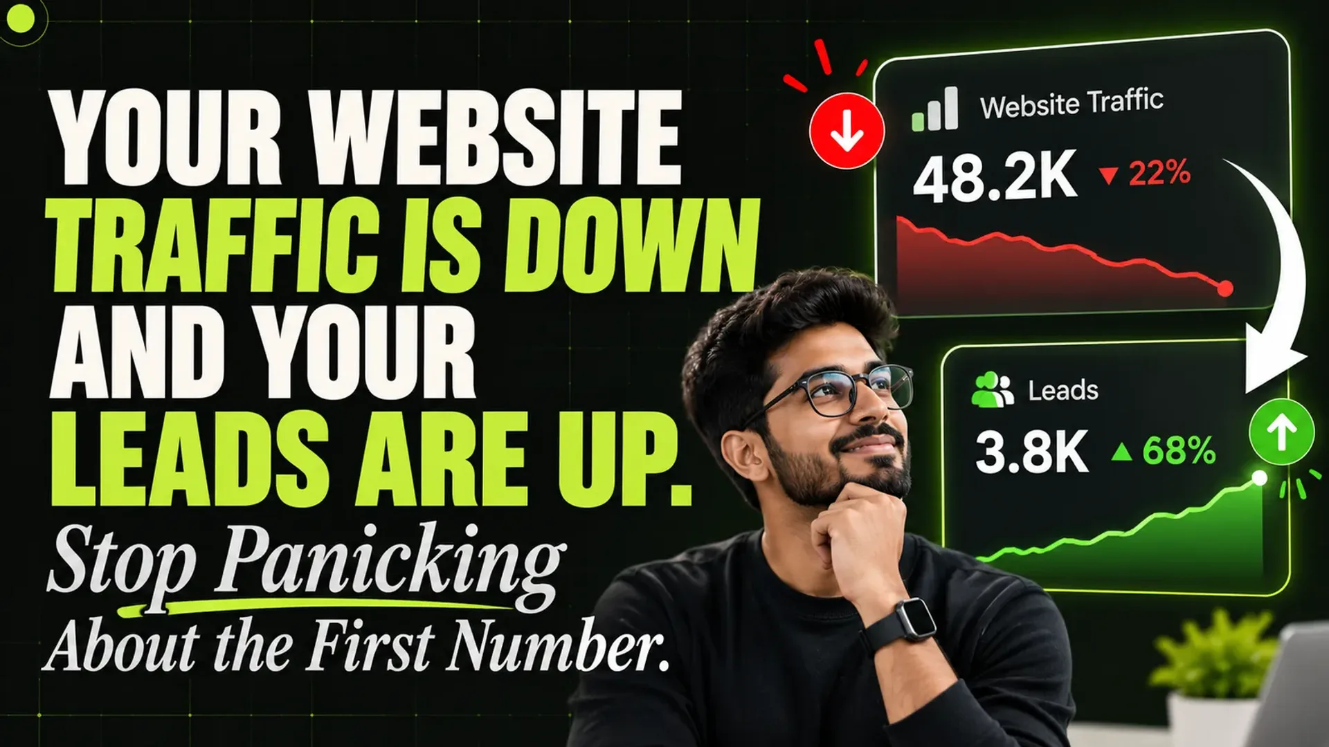 Your Website Traffic Is Down and Your Leads Are Up. Stop Panicking About the First Number.