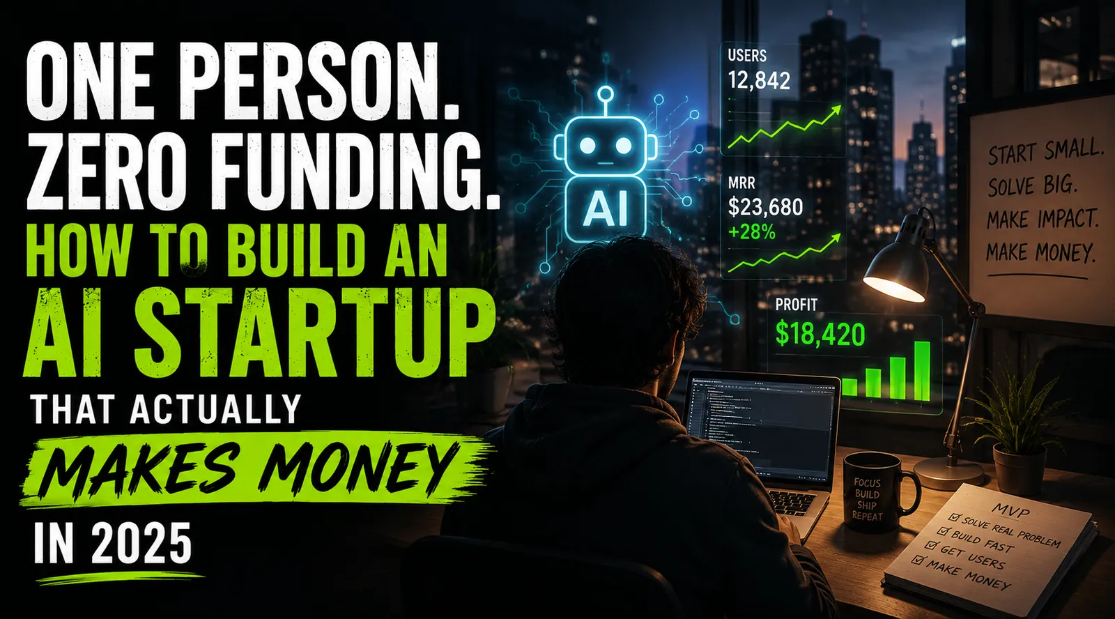 One Person. Zero Funding. How to Build an AI Startup That Actually Makes Money in 2025