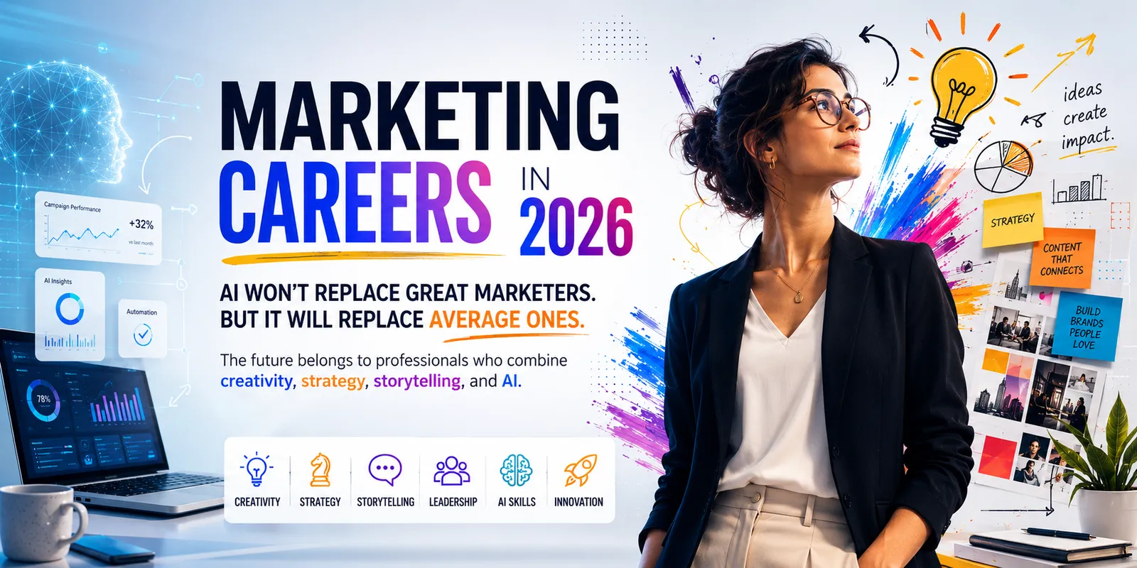Marketing Careers in 2026: Why AI Won’t Replace Great Marketers — But It Will Replace Average Ones